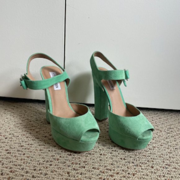Steve Madden Jillyy Platform Heel Sandal - Mint Green - Never Worn - Picture 1 of 5